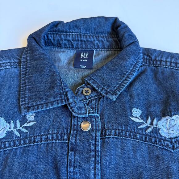 NEW Gap Kids Oversized Denim Western Shirt Medium 8 - Picture 3 of 11